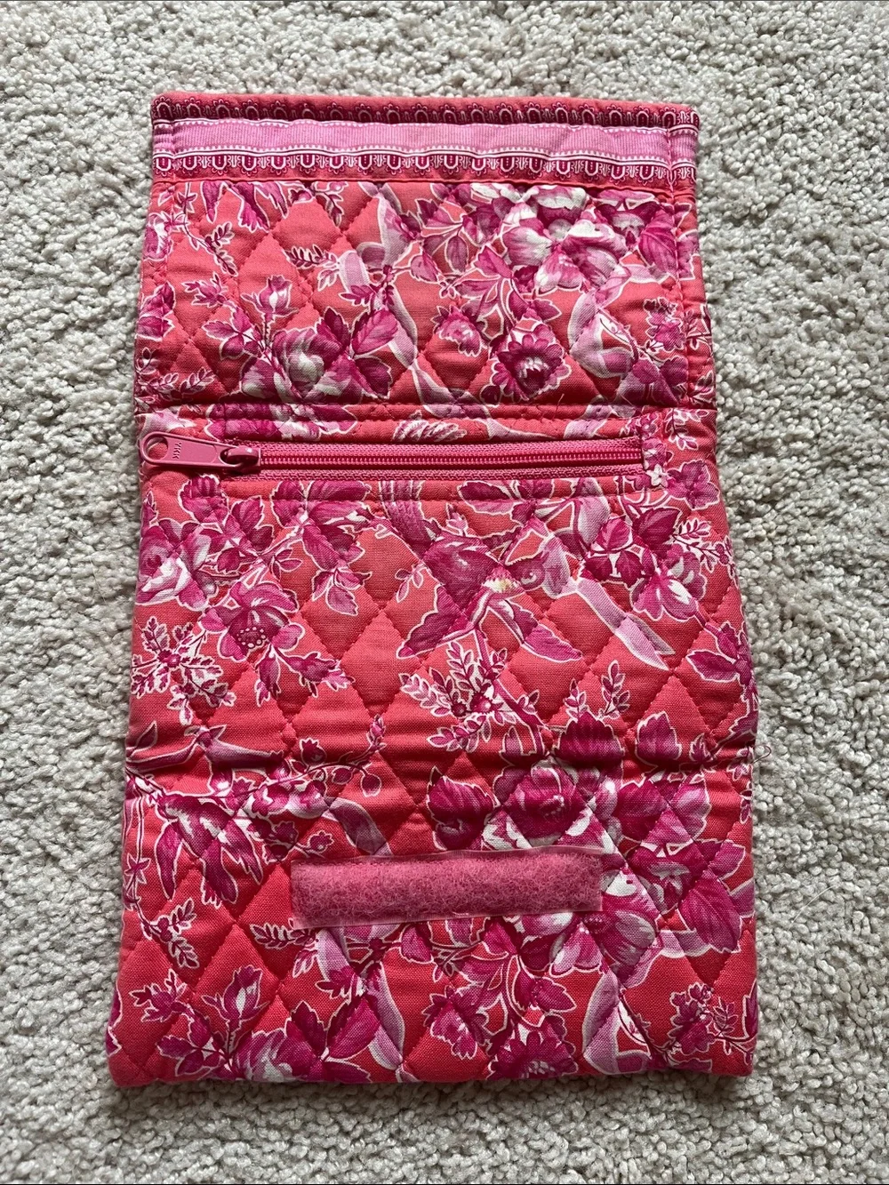 Vera Bradley Quilted Floral Trifold Wallet - Hot Pink Mix